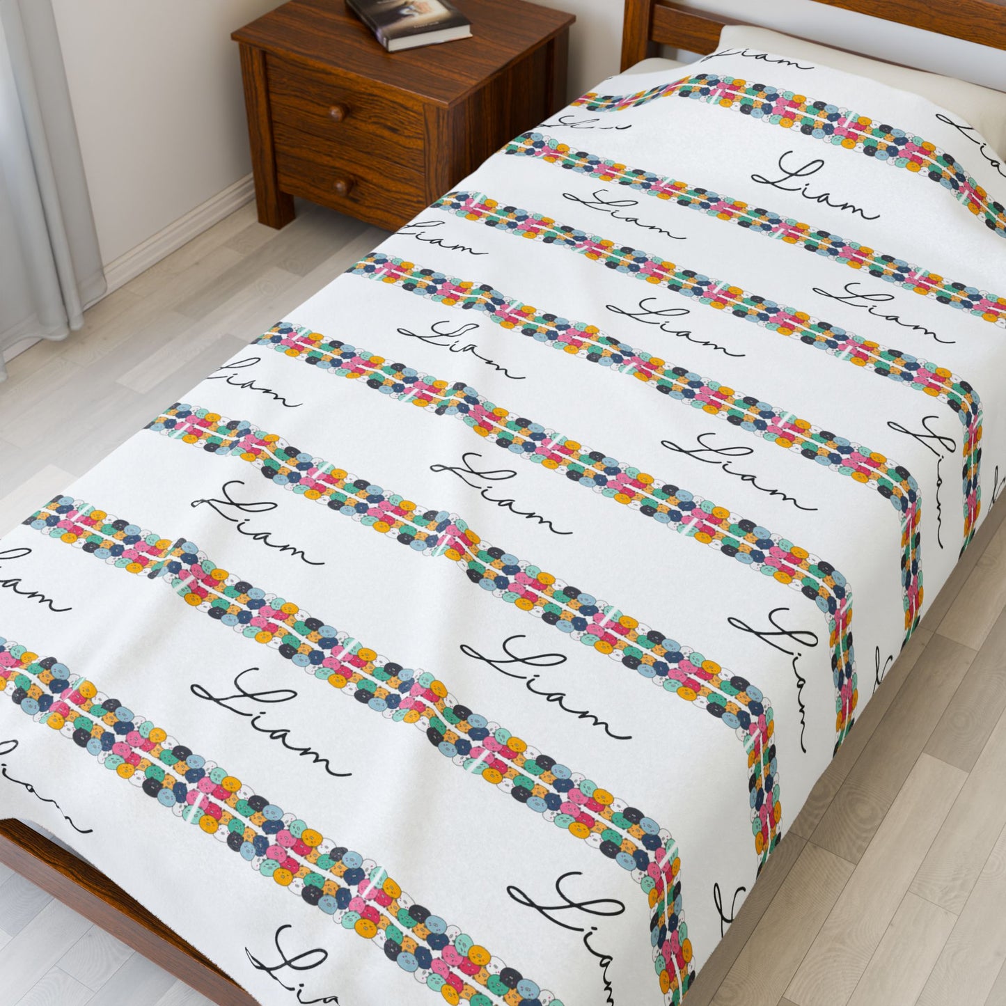 Cozy Velveteen Plush Blanket with Customizable Text | Soft Throw for Gifts, Home Decor, Comfort
