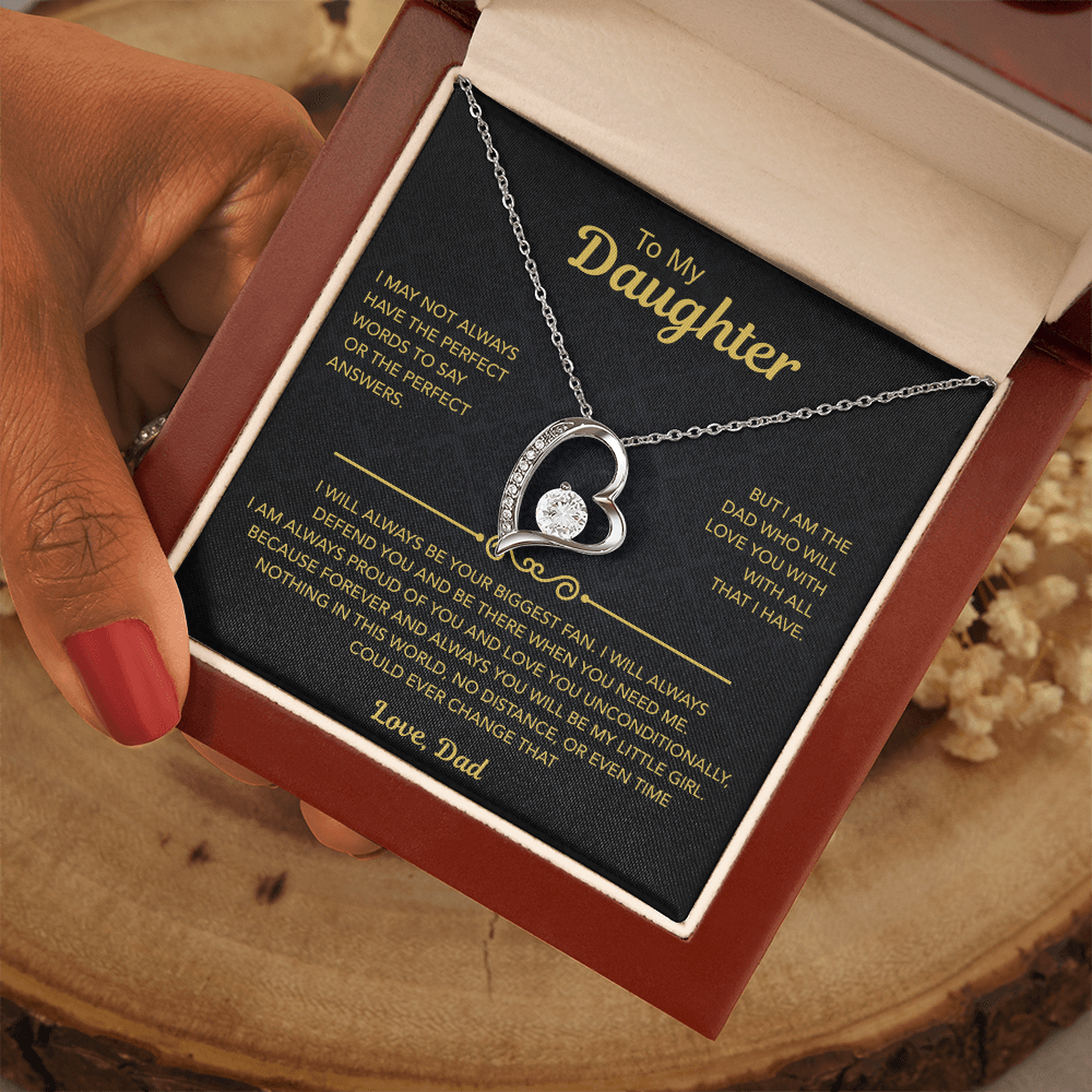 To My Daughter Necklace | Best gift from Dad | Best Jewelry gift for daughter | Best for daughter | Forever Love Necklace