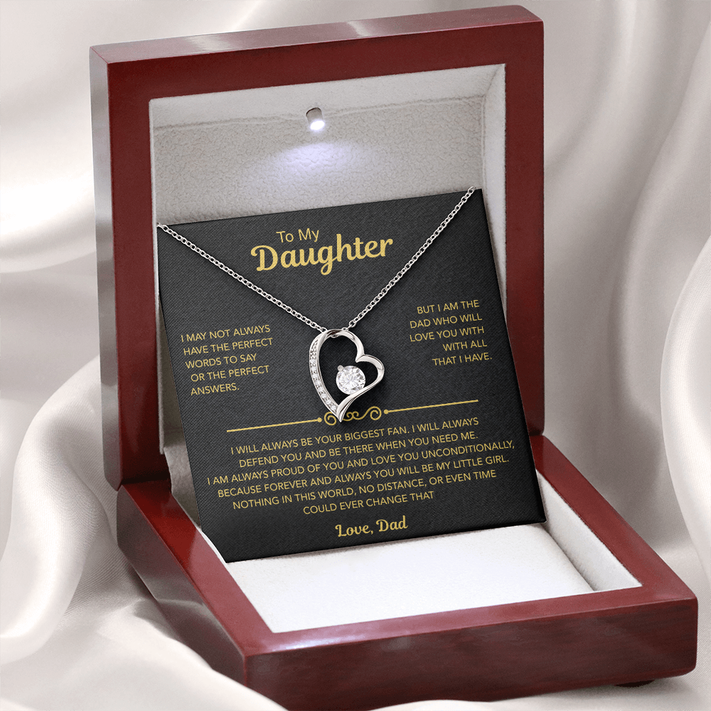 To My Daughter Necklace | Best gift from Dad | Best Jewelry gift for daughter | Best for daughter | Forever Love Necklace