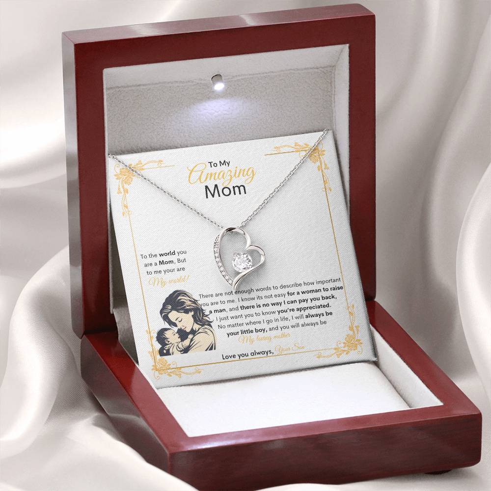Eternal Grateful Love Necklace | Best gift for Mom | Best Gift for Mothers day | Best Gift from Son | Best Jewelry gift for Mom | Best Heartfelt gift for Mom