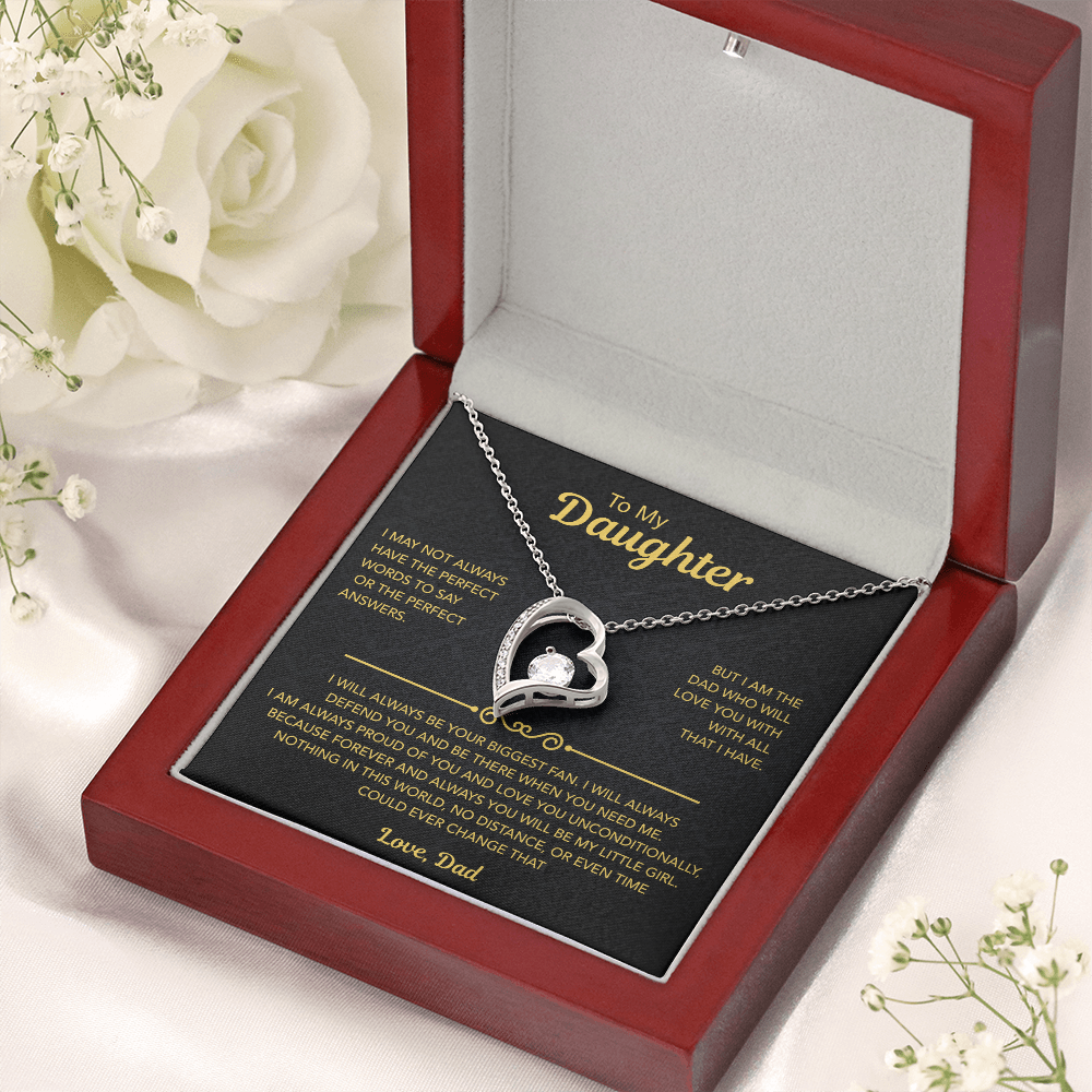 To My Daughter Necklace | Best gift from Dad | Best Jewelry gift for daughter | Best for daughter | Forever Love Necklace