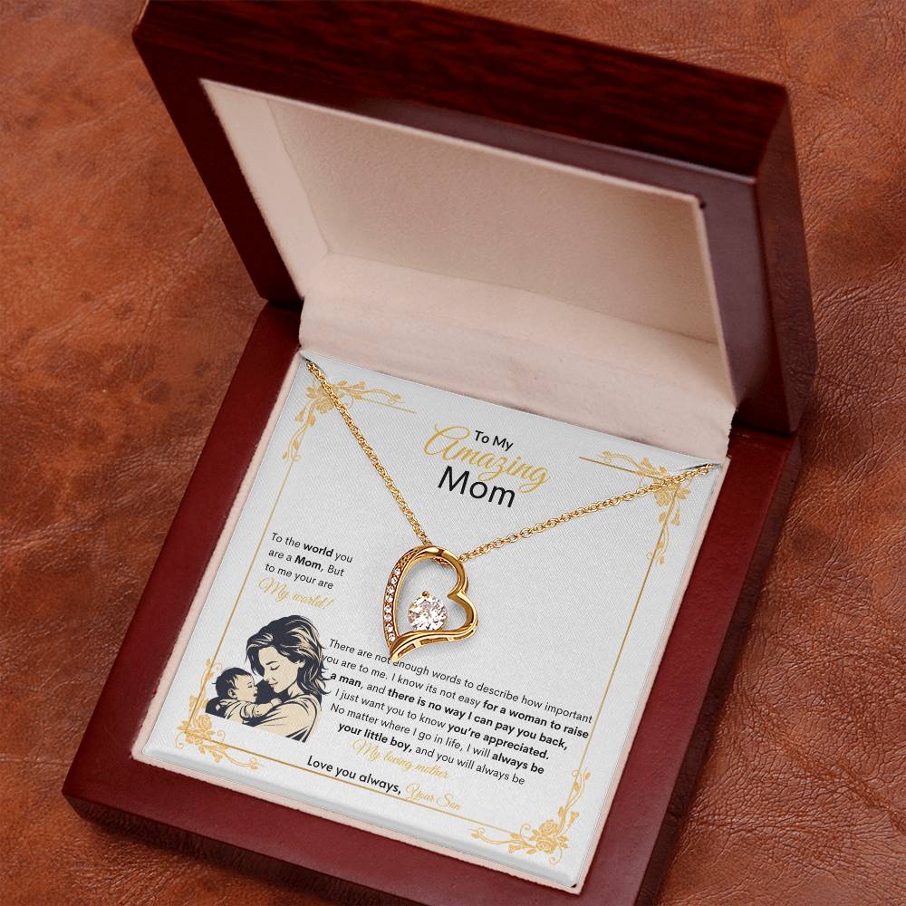 Eternal Grateful Love Necklace | Best gift for Mom | Best Gift for Mothers day | Best Gift from Son | Best Jewelry gift for Mom | Best Heartfelt gift for Mom
