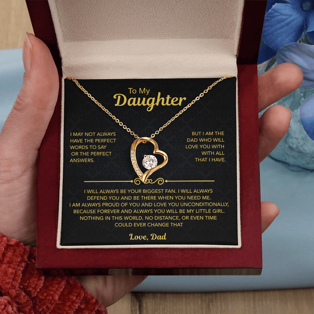To My Daughter Necklace | Best gift from Dad | Best Jewelry gift for daughter | Best for daughter | Forever Love Necklace