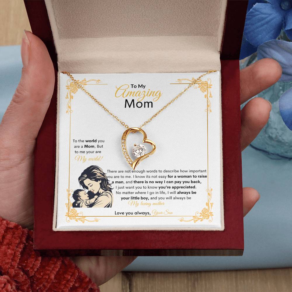 Eternal Grateful Love Necklace | Best gift for Mom | Best Gift for Mothers day | Best Gift from Son | Best Jewelry gift for Mom | Best Heartfelt gift for Mom