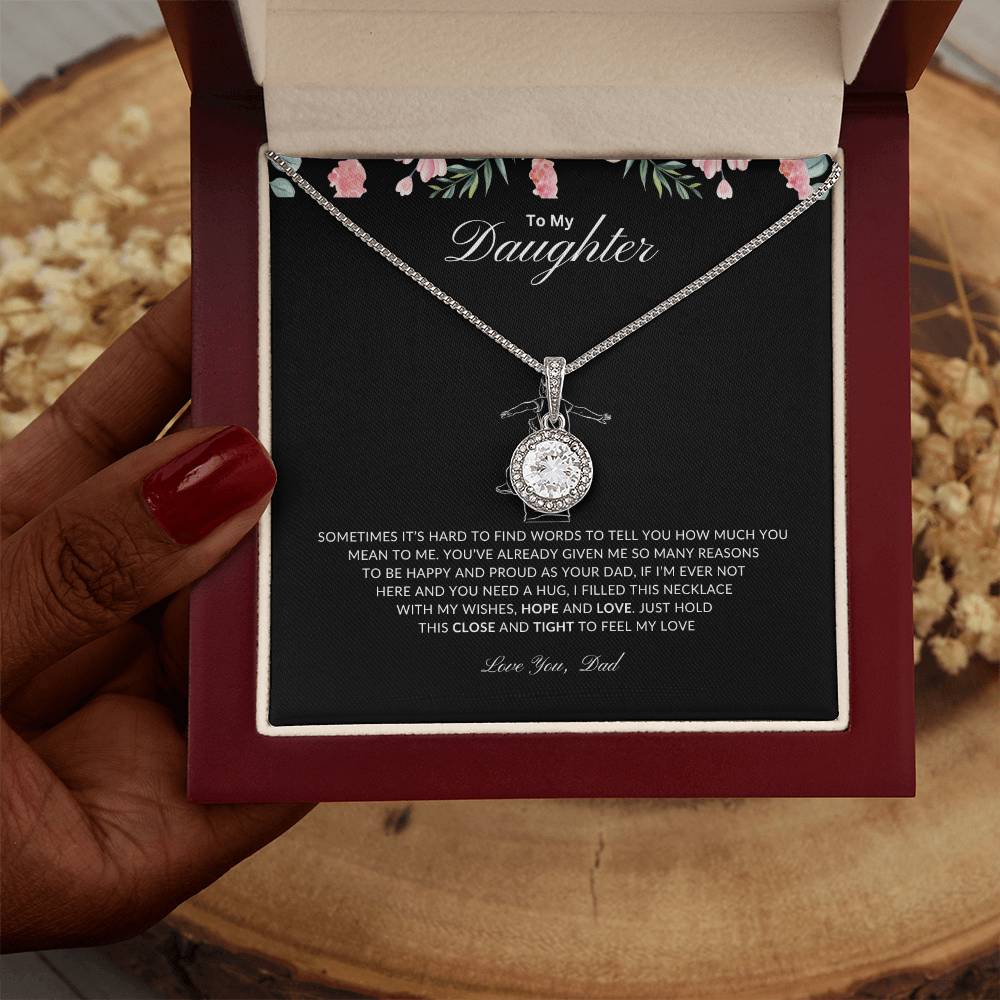 Dad's Hug Necklace | Best gift from Mom | Best gift for daughters graduation | Best gift for daughters birthday | Eternal Hope Necklace