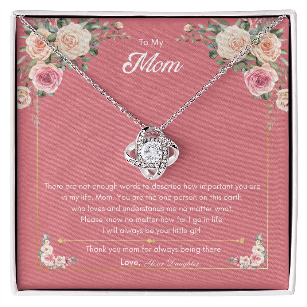 Love Mom Necklace | Best gift for Mom | Gift from Daughter | Love knot Necklace