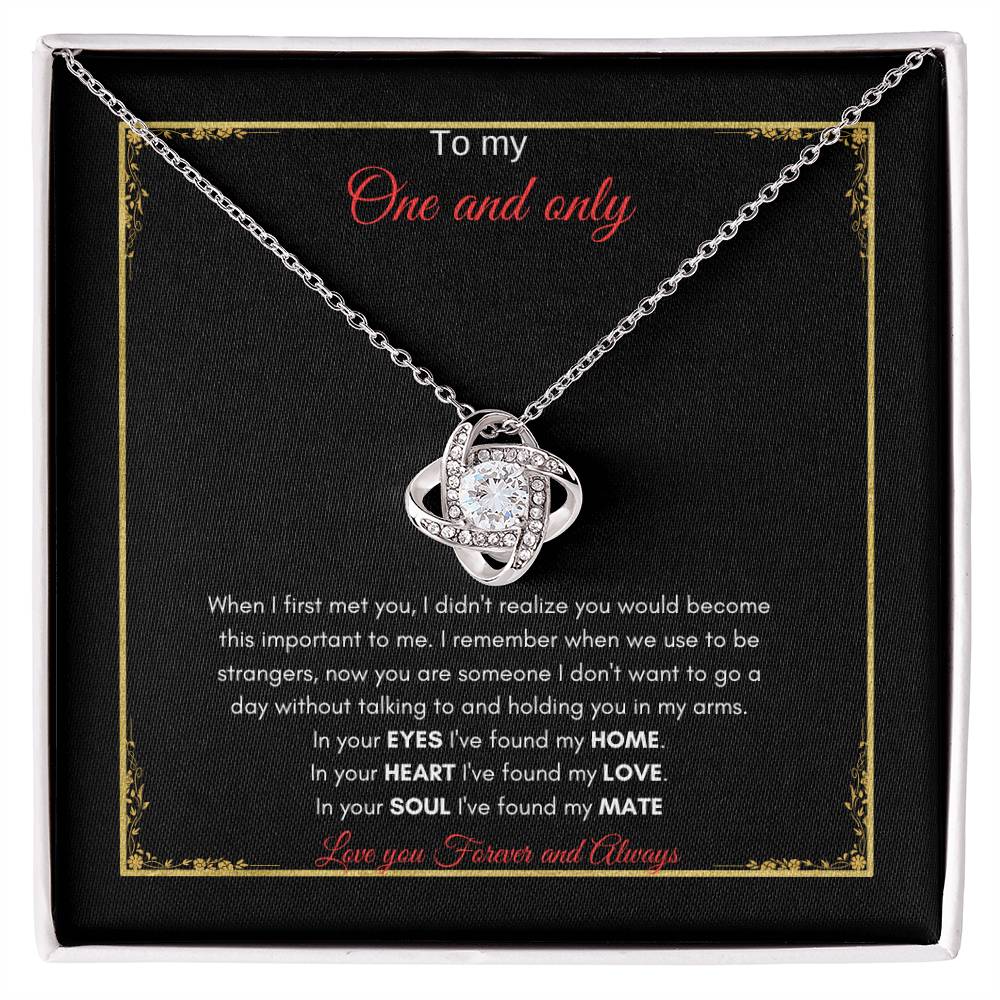 One and Only Necklace | Gift for Wife | Necklace for loved one | Love Knot Necklace
