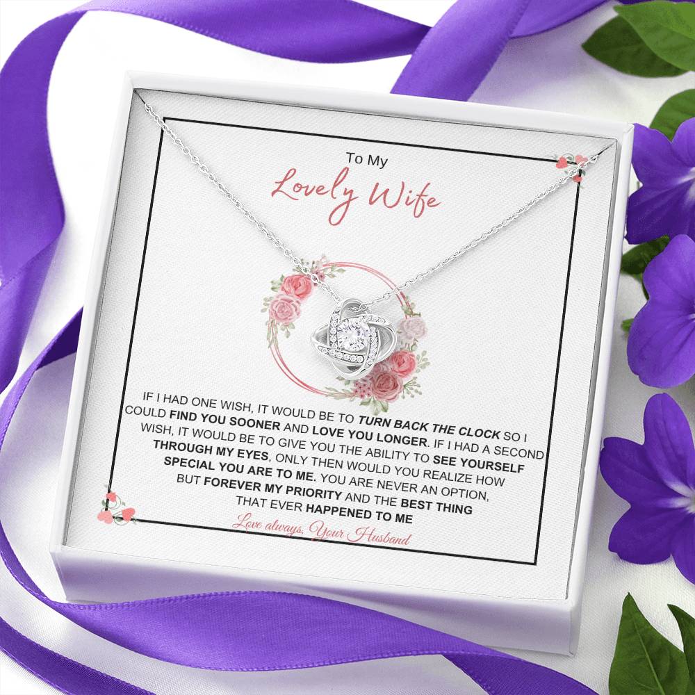 To My Lovely Wife l Love Knot Necklace | Best Gift for Soulmate | Best Gift for Spouse | Best Gift for Marriage Anniversary | Best Gift for Lovers π©ββ€οΈβπ¨π₯°