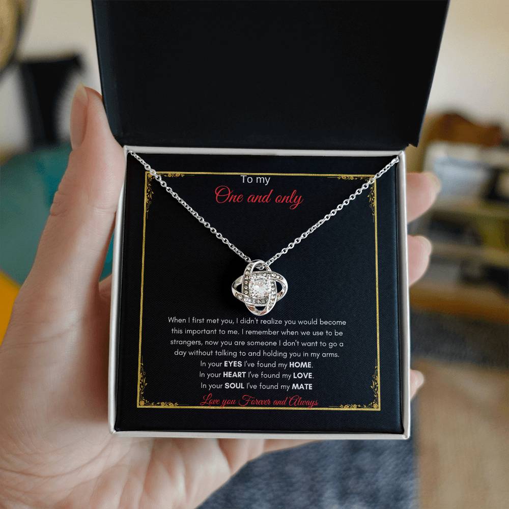 One and Only Necklace | Gift for Wife | Necklace for loved one | Love Knot Necklace