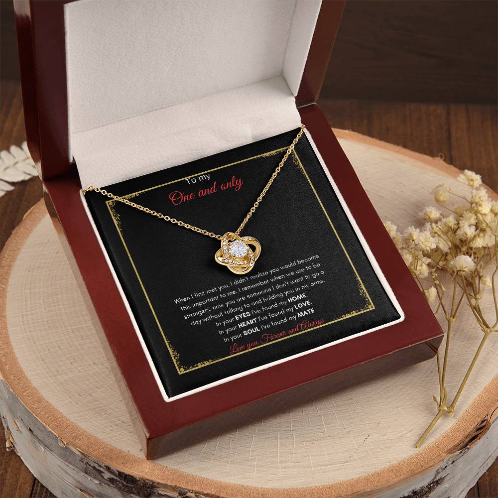 One and Only Necklace | Gift for Wife | Necklace for loved one | Love Knot Necklace