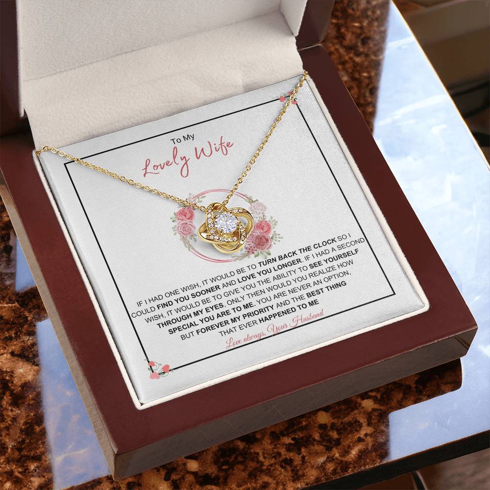 To My Lovely Wife l Love Knot Necklace | Best Gift for Soulmate | Best Gift for Spouse | Best Gift for Marriage Anniversary | Best Gift for Lovers π©ββ€οΈβπ¨π₯°