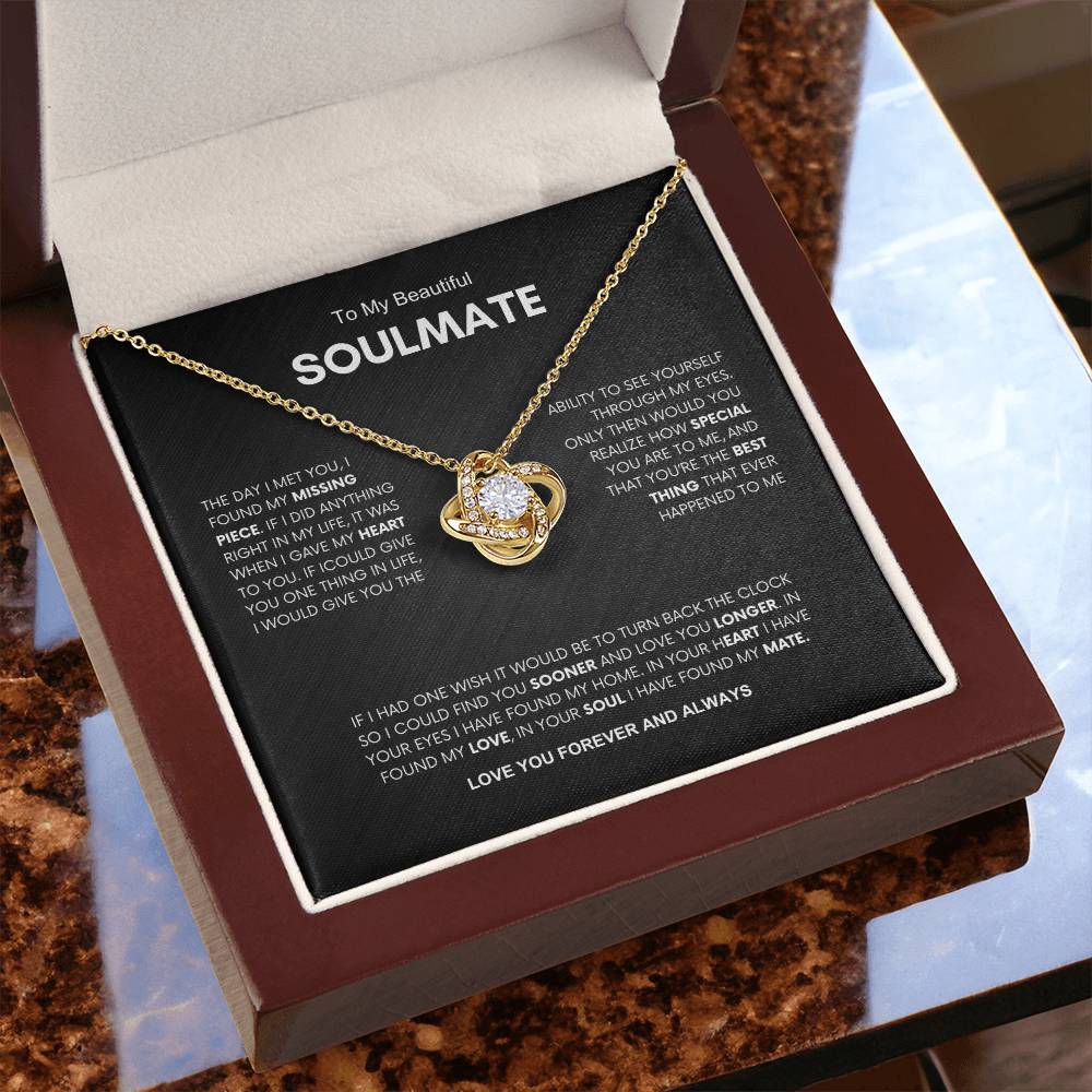 To My Soulmate | Love Knot Necklace | Best gift for Wife | Best Gift for Spouse | Best Gift for Wedding Anniversary | Best gift to say I love you❤️🫶