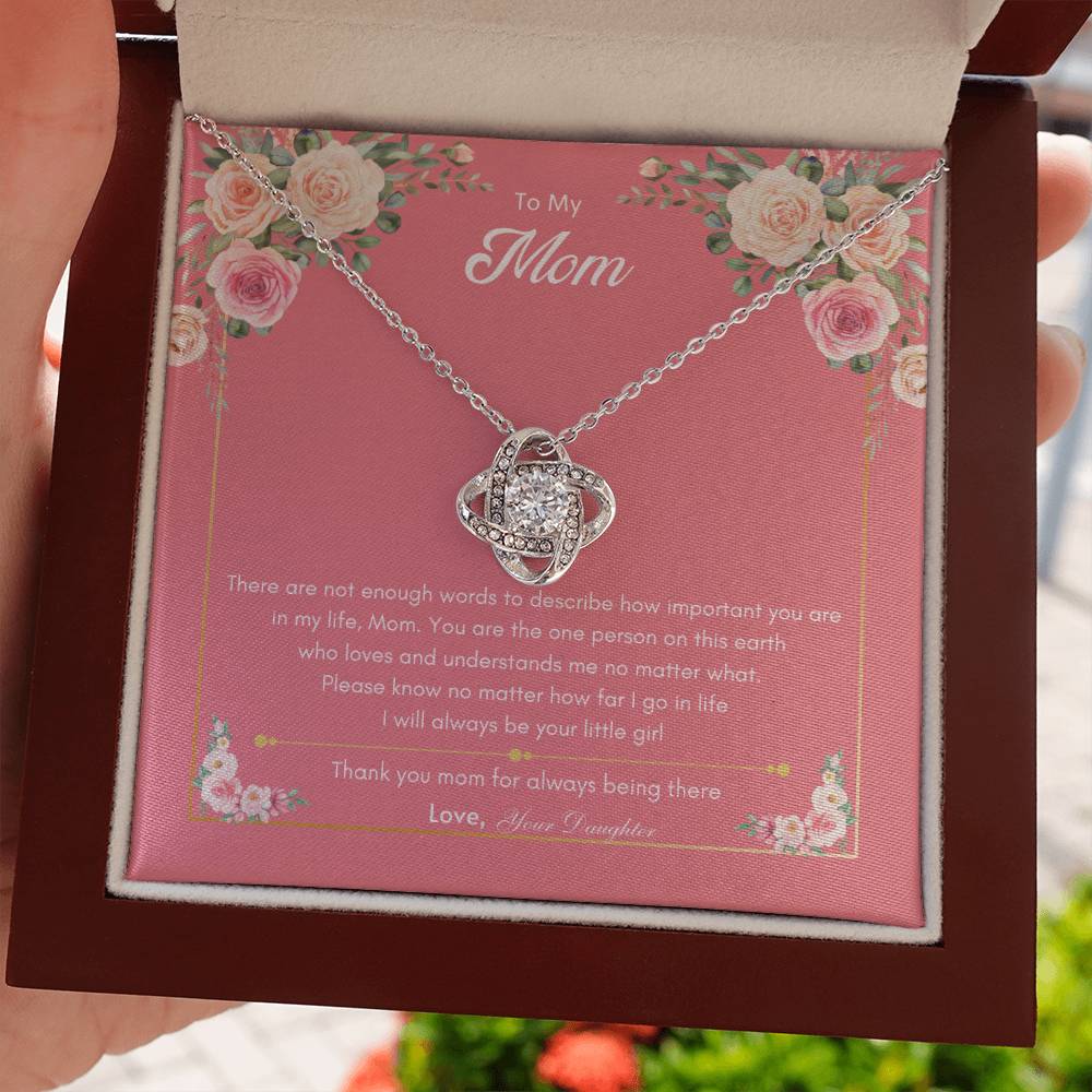 Love Mom Necklace | Best gift for Mom | Gift from Daughter | Love knot Necklace