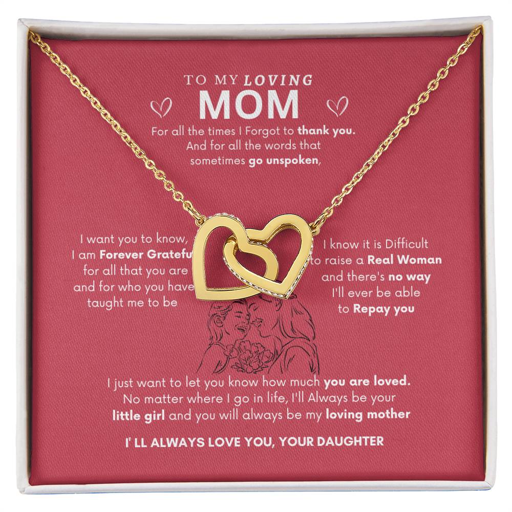 Loving Hearts Necklace | Necklace for mom| Best gift for Mom | Best gift from Daughter | Interlocking Heart Necklace