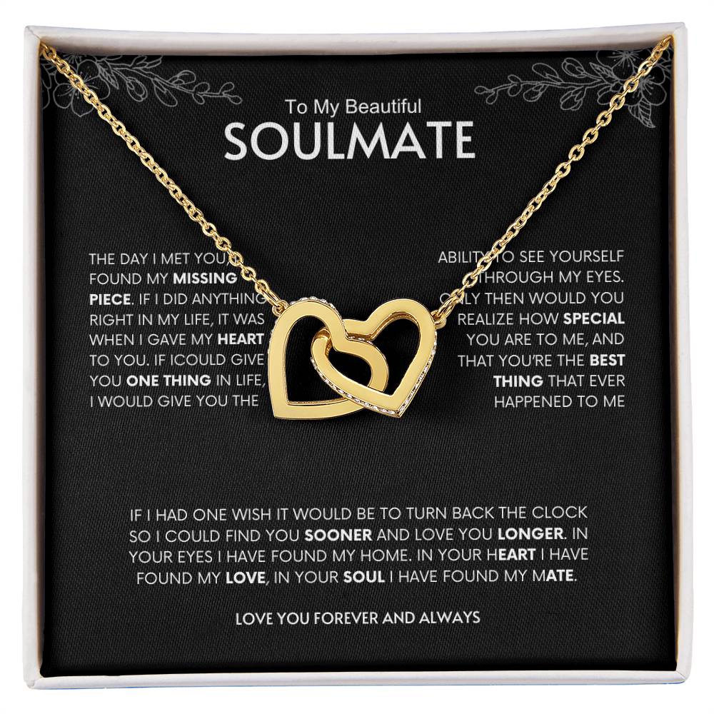 To My Beautiful Soulmate | Interlocking Hearts Necklace | Best gift for Wife | Best Gift for Spouse | Best Gift for Wedding Anniversary | Best gift to say I love you👩❤️💋👨❤️