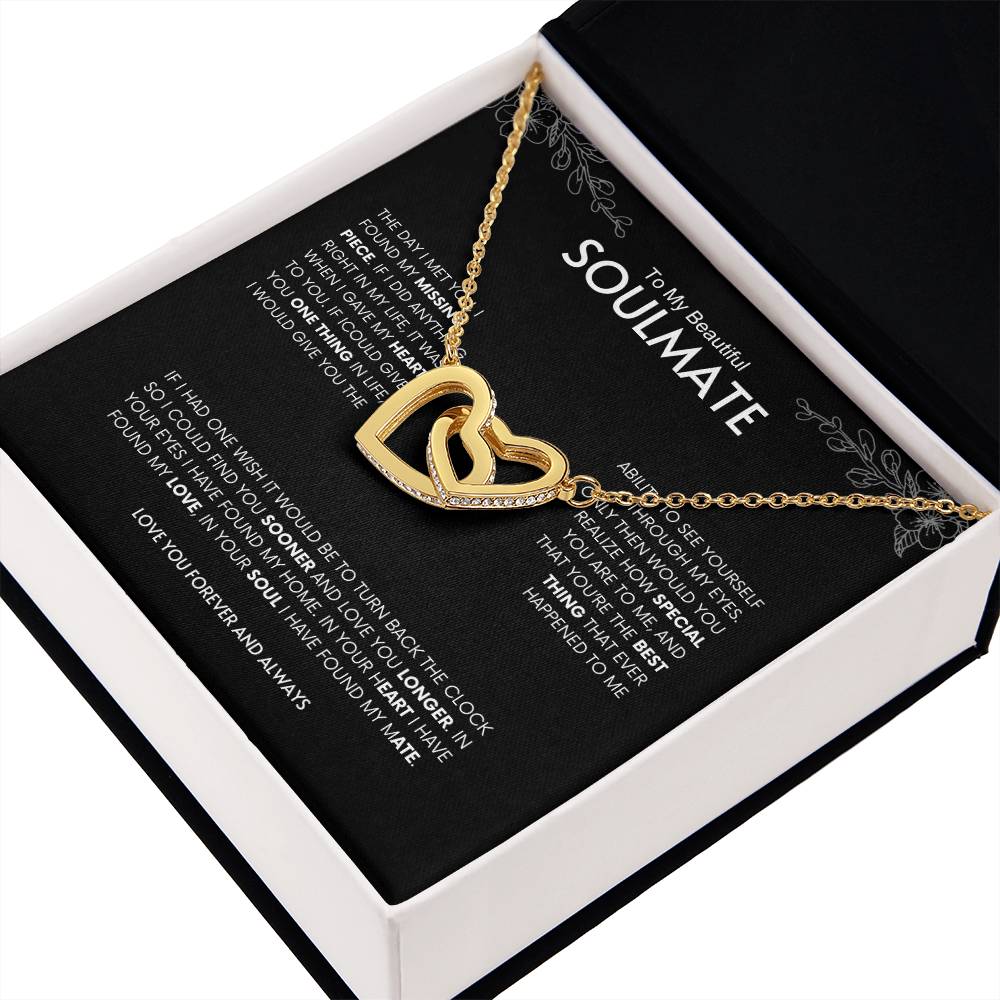 To My Beautiful Soulmate | Interlocking Hearts Necklace | Best gift for Wife | Best Gift for Spouse | Best Gift for Wedding Anniversary | Best gift to say I love you👩❤️💋👨❤️