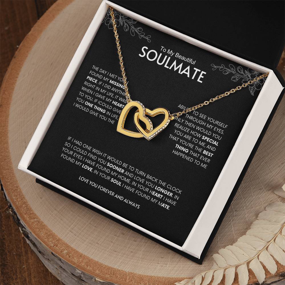 To My Beautiful Soulmate | Interlocking Hearts Necklace | Best gift for Wife | Best Gift for Spouse | Best Gift for Wedding Anniversary | Best gift to say I love you👩❤️💋👨❤️