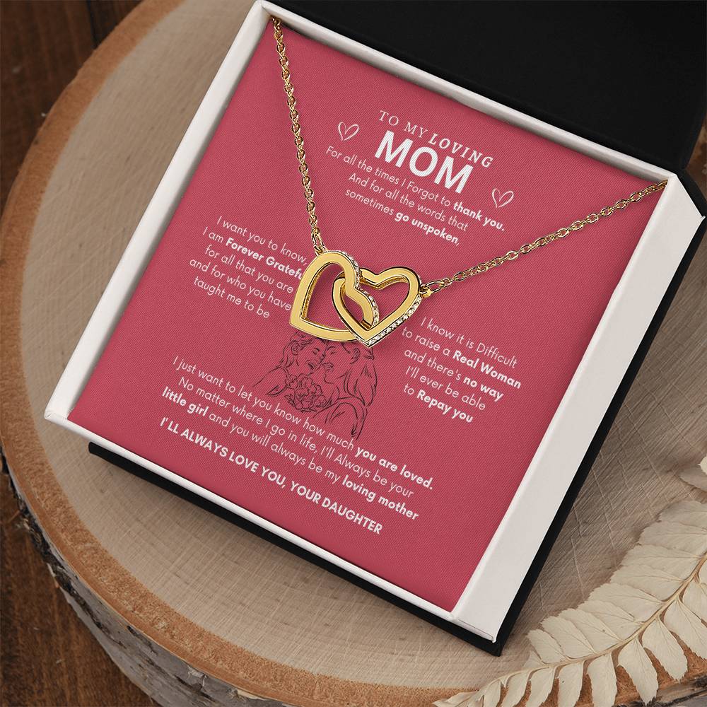 Loving Hearts Necklace | Necklace for mom| Best gift for Mom | Best gift from Daughter | Interlocking Heart Necklace