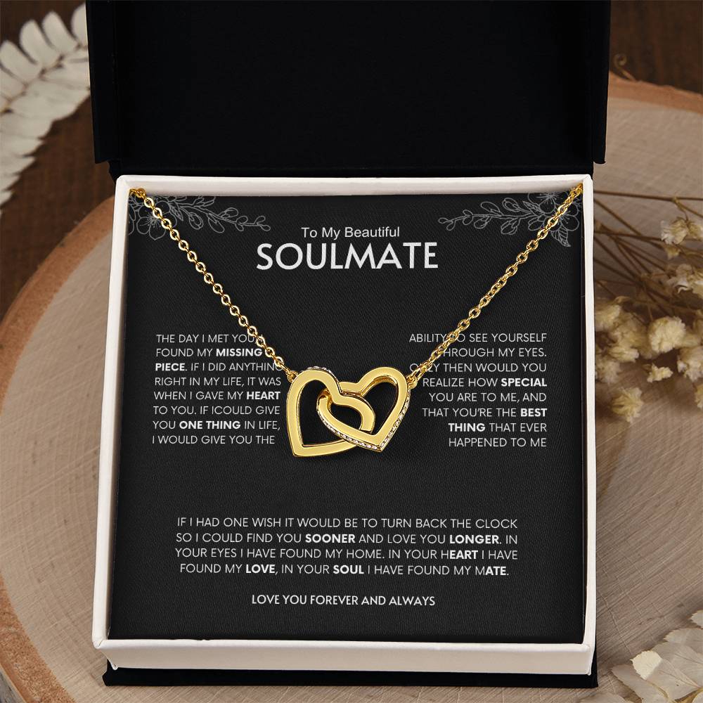To My Beautiful Soulmate | Interlocking Hearts Necklace | Best gift for Wife | Best Gift for Spouse | Best Gift for Wedding Anniversary | Best gift to say I love you👩❤️💋👨❤️