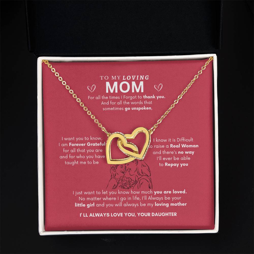 Loving Hearts Necklace | Necklace for mom| Best gift for Mom | Best gift from Daughter | Interlocking Heart Necklace
