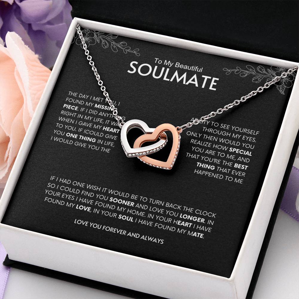 To My Beautiful Soulmate | Interlocking Hearts Necklace | Best gift for Wife | Best Gift for Spouse | Best Gift for Wedding Anniversary | Best gift to say I love you👩❤️💋👨❤️