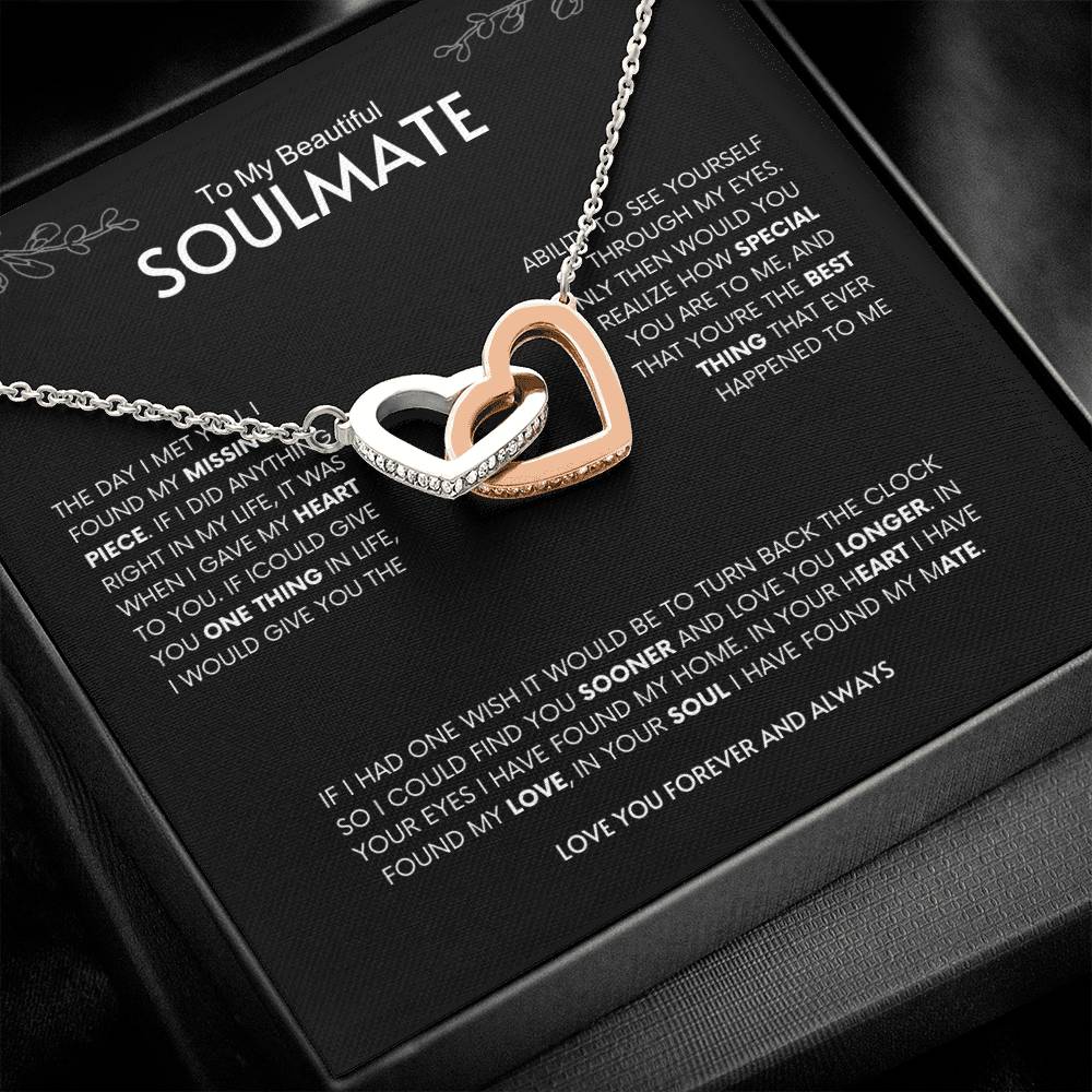 To My Beautiful Soulmate | Interlocking Hearts Necklace | Best gift for Wife | Best Gift for Spouse | Best Gift for Wedding Anniversary | Best gift to say I love you👩❤️💋👨❤️