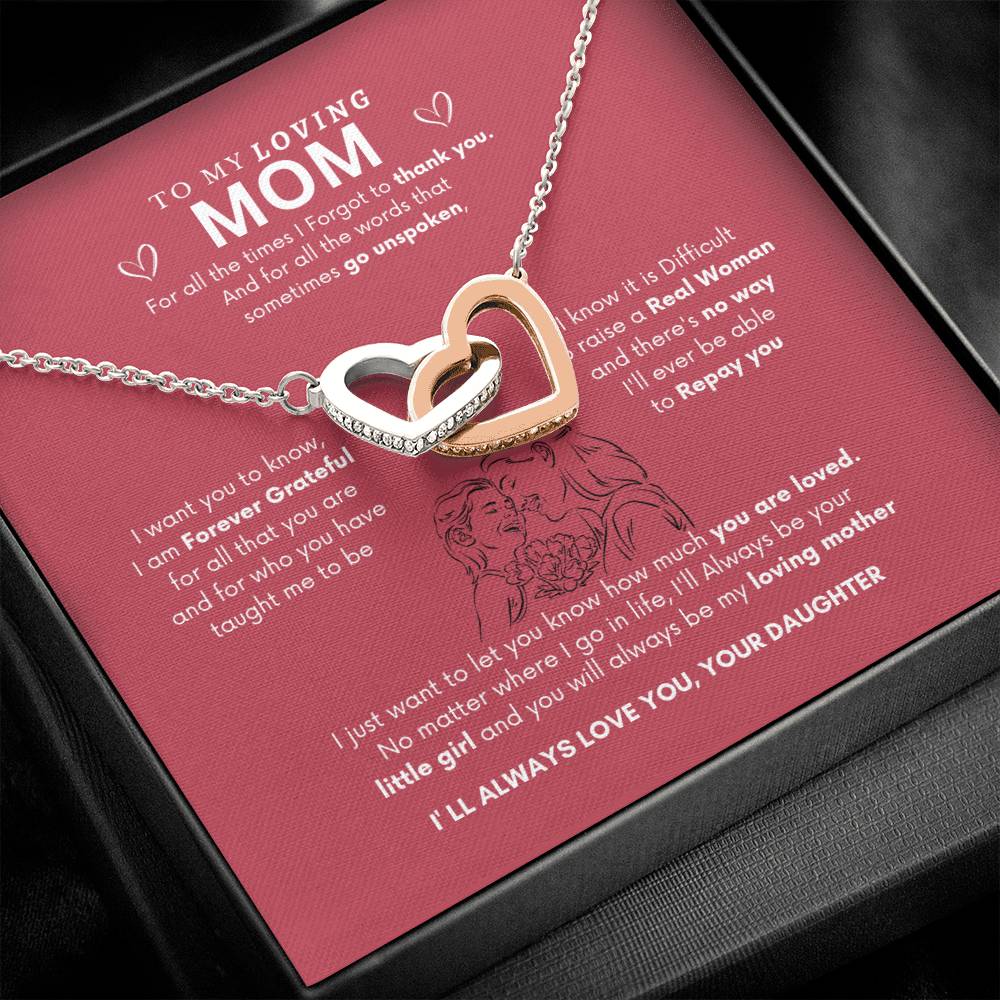 Loving Hearts Necklace | Necklace for mom| Best gift for Mom | Best gift from Daughter | Interlocking Heart Necklace