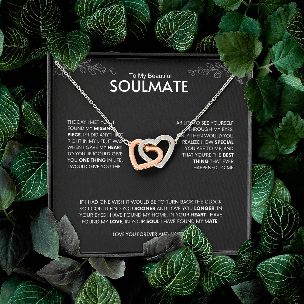 To My Beautiful Soulmate | Interlocking Hearts Necklace | Best gift for Wife | Best Gift for Spouse | Best Gift for Wedding Anniversary | Best gift to say I love you👩❤️💋👨❤️