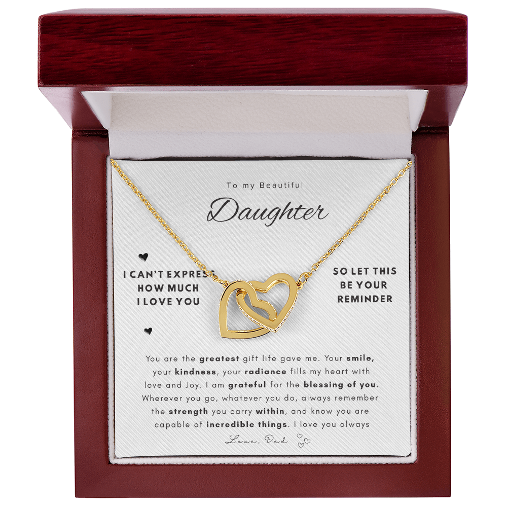 To My Daughter Necklace | Best gift for daughters | Best Gift for Birthday | Best Gift for Graduation | Interlocking Hearts Necklace 👨👧