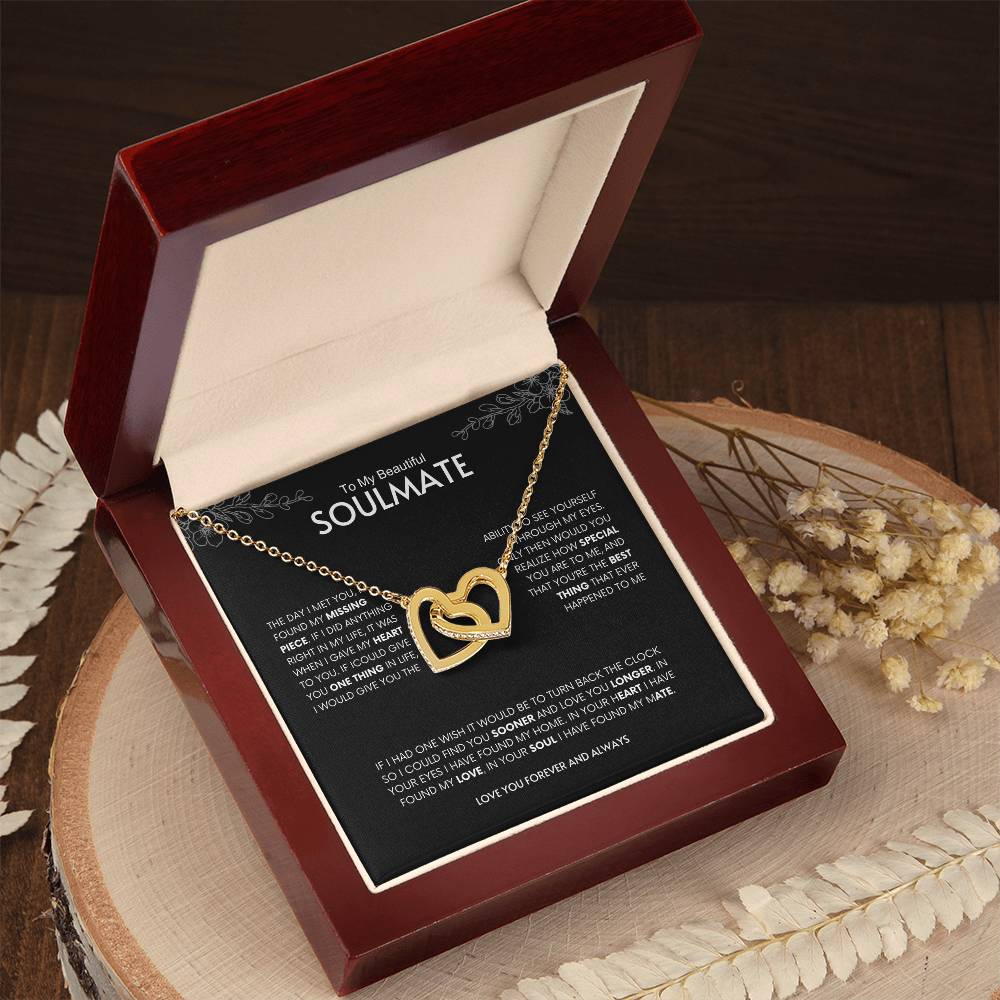 To My Beautiful Soulmate | Interlocking Hearts Necklace | Best gift for Wife | Best Gift for Spouse | Best Gift for Wedding Anniversary | Best gift to say I love you👩❤️💋👨❤️