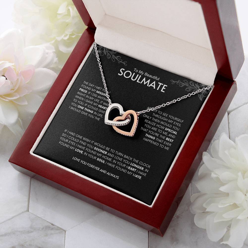 To My Beautiful Soulmate | Interlocking Hearts Necklace | Best gift for Wife | Best Gift for Spouse | Best Gift for Wedding Anniversary | Best gift to say I love you👩❤️💋👨❤️