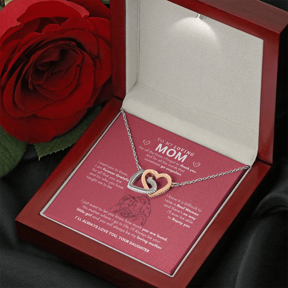 Loving Hearts Necklace | Necklace for mom| Best gift for Mom | Best gift from Daughter | Interlocking Heart Necklace