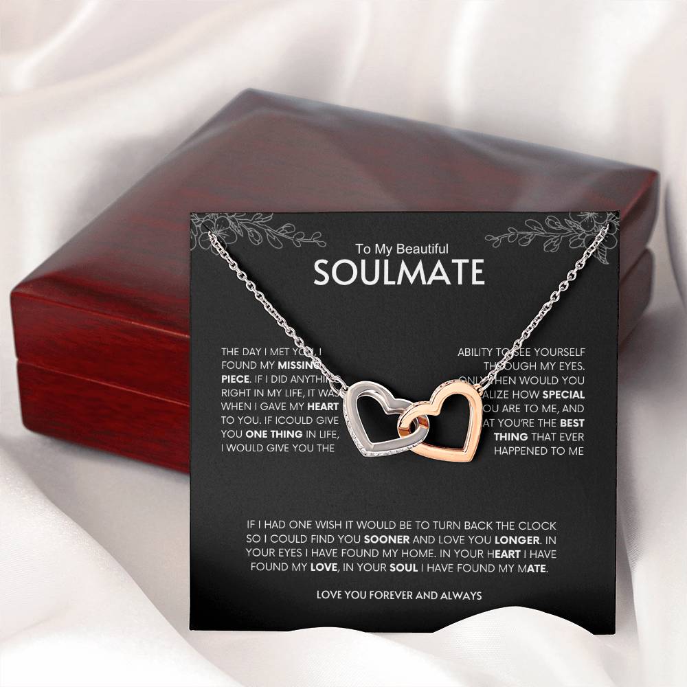To My Beautiful Soulmate | Interlocking Hearts Necklace | Best gift for Wife | Best Gift for Spouse | Best Gift for Wedding Anniversary | Best gift to say I love you👩❤️💋👨❤️