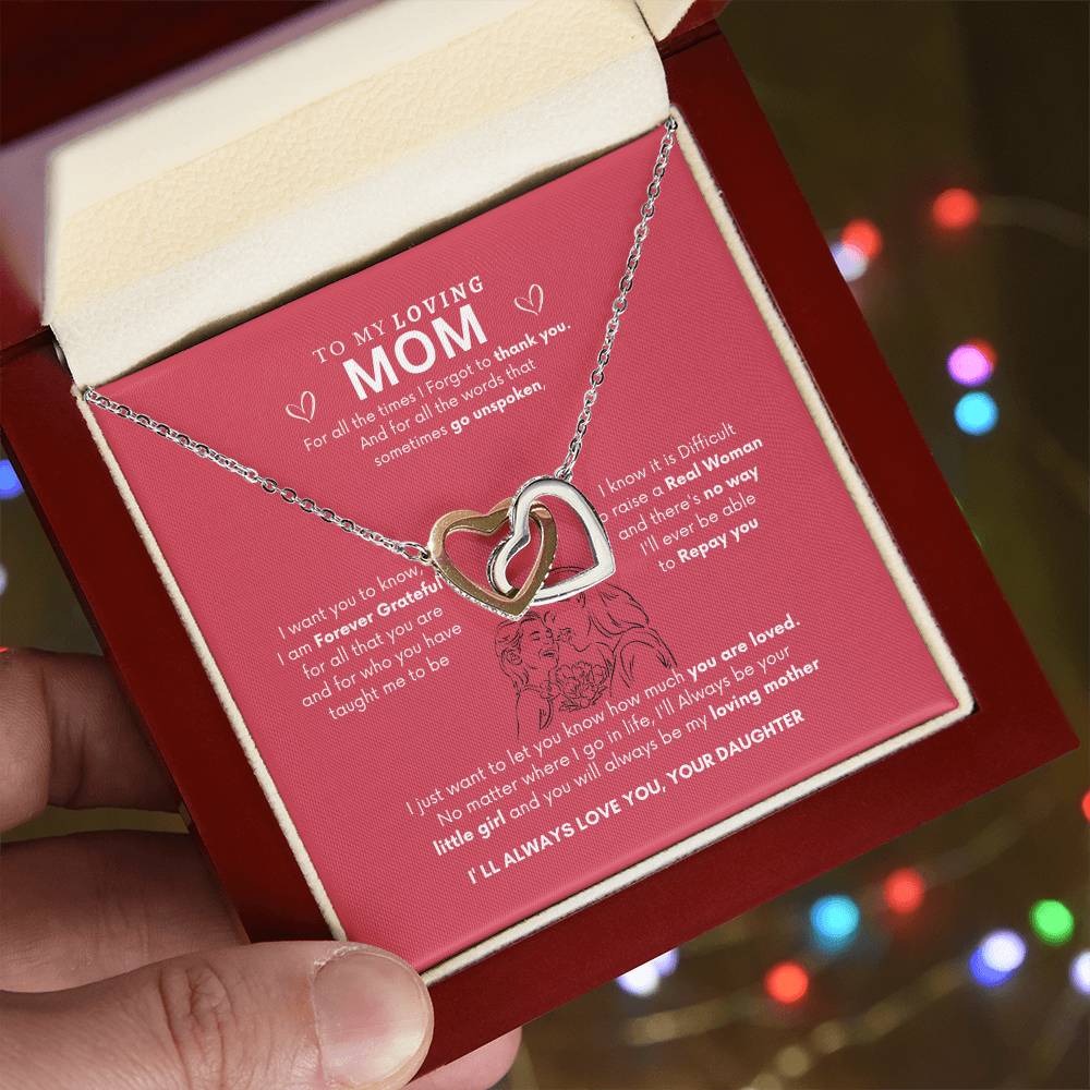 Loving Hearts Necklace | Necklace for mom| Best gift for Mom | Best gift from Daughter | Interlocking Heart Necklace