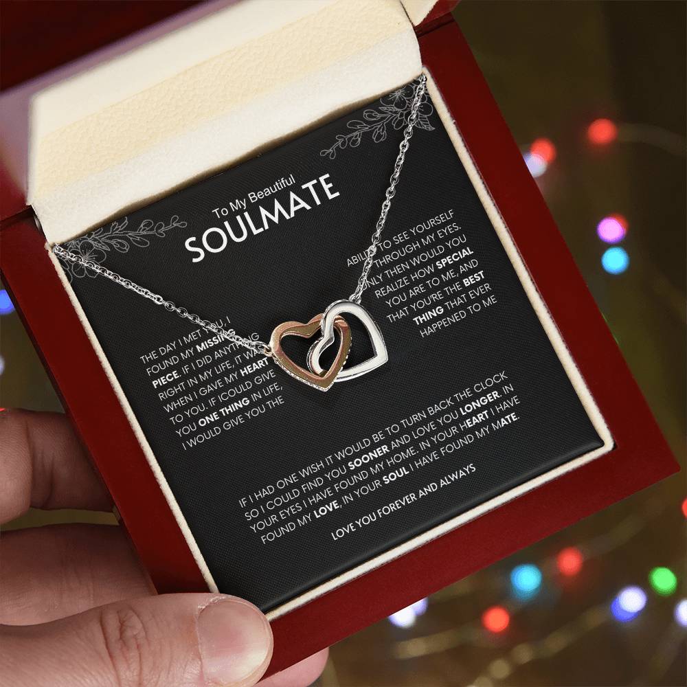 To My Beautiful Soulmate | Interlocking Hearts Necklace | Best gift for Wife | Best Gift for Spouse | Best Gift for Wedding Anniversary | Best gift to say I love you👩❤️💋👨❤️