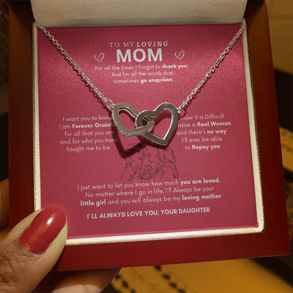 Loving Hearts Necklace | Necklace for mom| Best gift for Mom | Best gift from Daughter | Interlocking Heart Necklace
