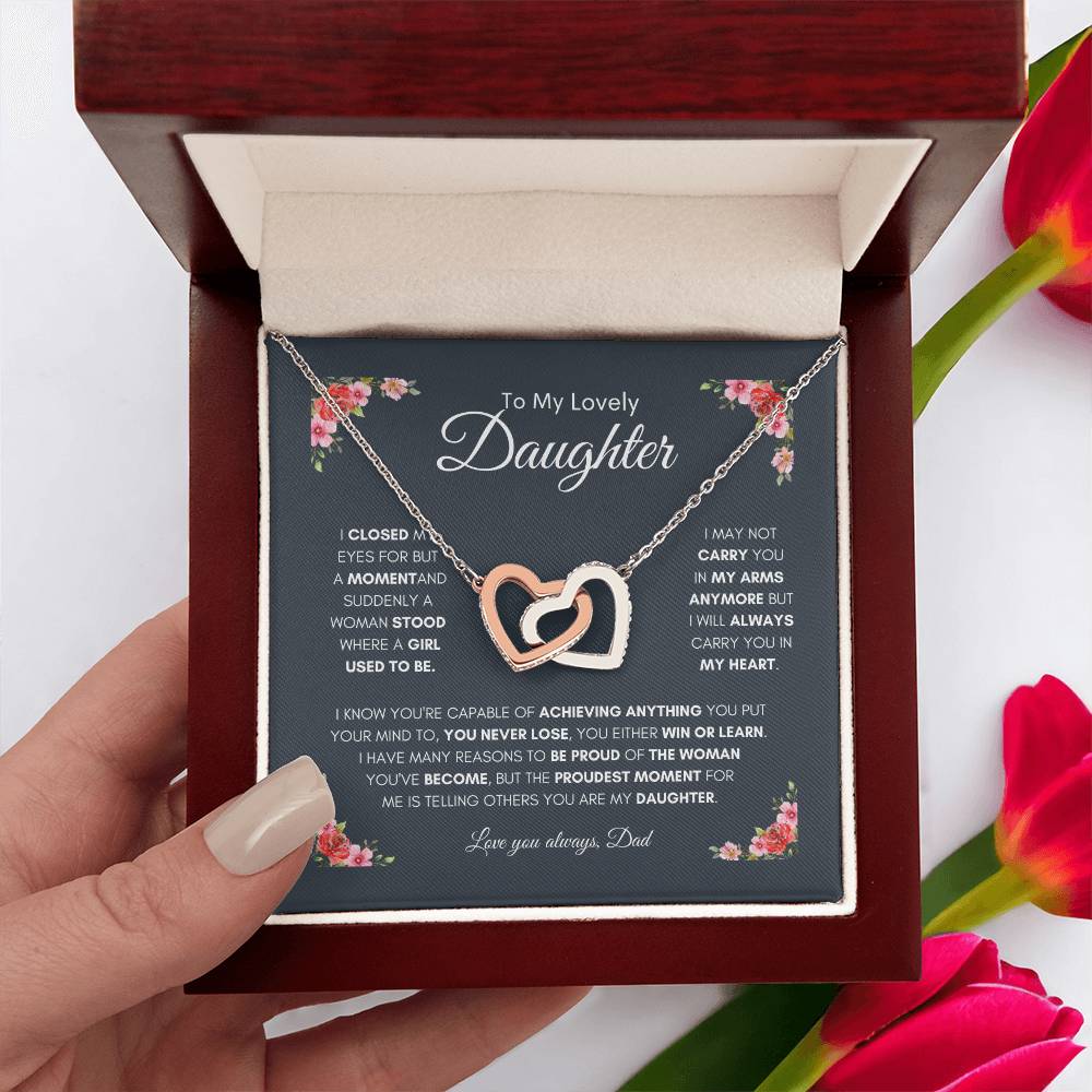 Lovely Hearts Necklace | Gifts for Daughter | Best gift for Daughter | Dad gift to daughter | Interlocking Hearts Necklace | Best Gift for daughters birthday