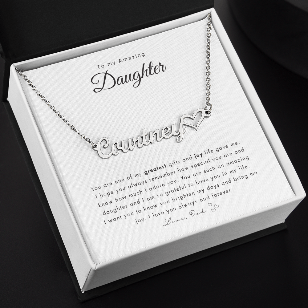 To My Daughter Name Necklace | Personalized gift for daughter | Best personalized Jewelry for daughter | Best Jewelry gift for daughter | Best personalized jewelry gift | Best gift from Dad