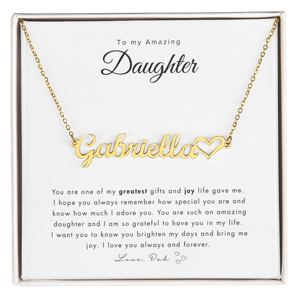 To My Daughter Name Necklace | Personalized gift for daughter | Best personalized Jewelry for daughter | Best Jewelry gift for daughter | Best personalized jewelry gift | Best gift from Dad