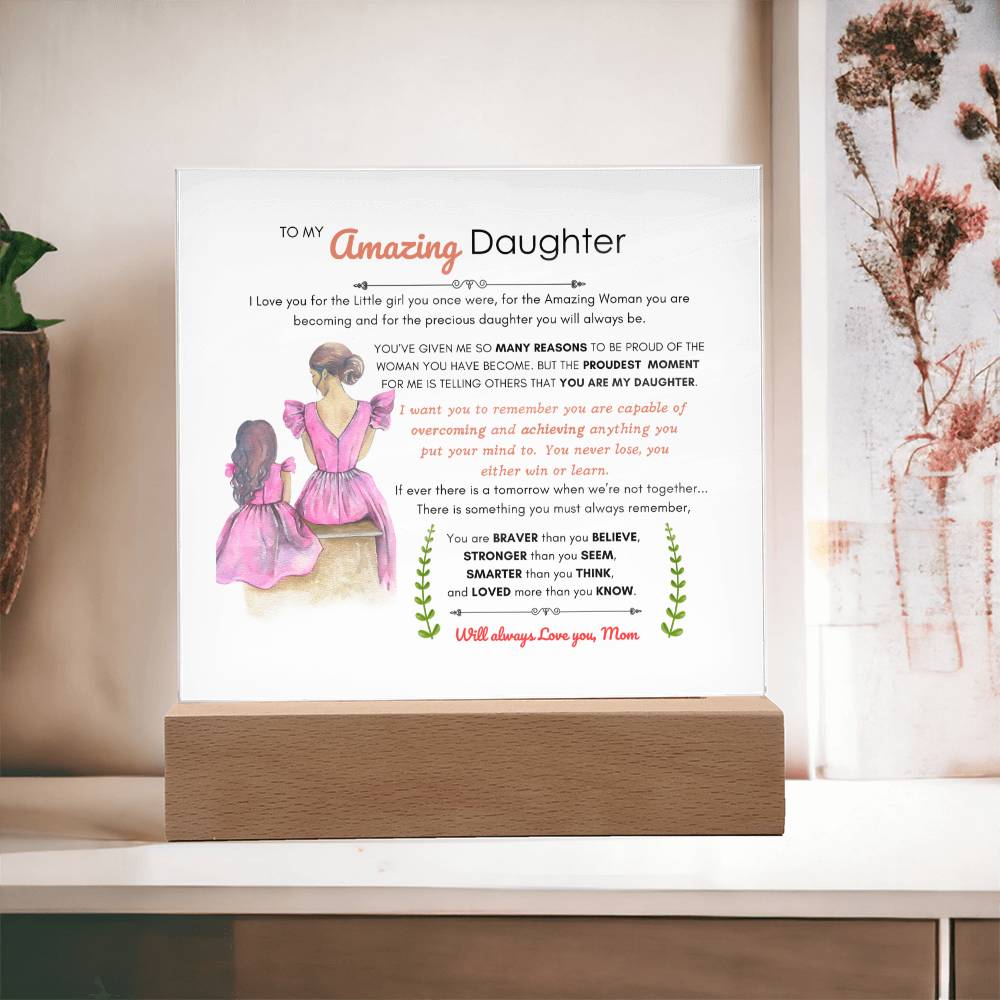 A Letter from Mom | Acrylic Square Plaque | Best Gift for daughter | Best gift for daughters birthday