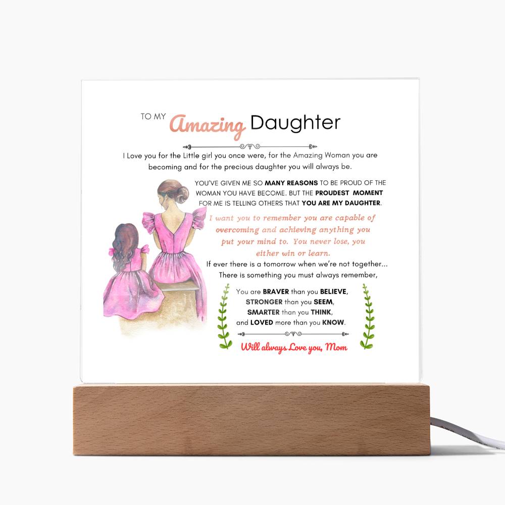 A Letter from Mom | Acrylic Square Plaque | Best Gift for daughter | Best gift for daughters birthday