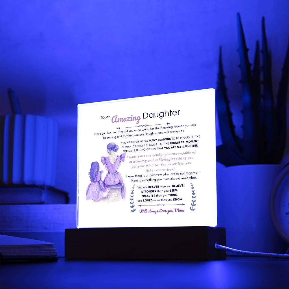 A Letter from Mom | Acrylic Square Plaque | Best Gift for daughter | Best gift for daughters birthday