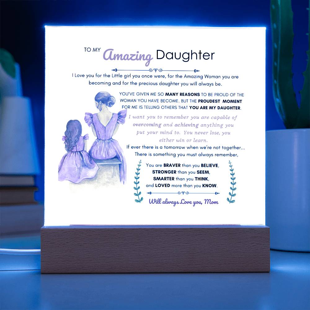 A Letter from Mom | Acrylic Square Plaque | Best Gift for daughter | Best gift for daughters birthday