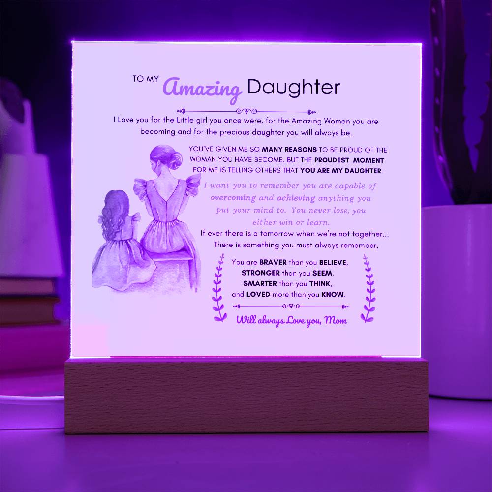 A Letter from Mom | Acrylic Square Plaque | Best Gift for daughter | Best gift for daughters birthday