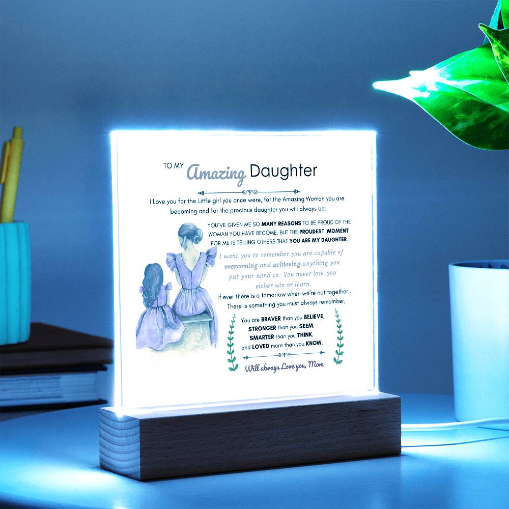 A Letter from Mom | Acrylic Square Plaque | Best Gift for daughter | Best gift for daughters birthday