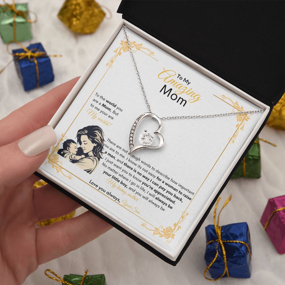 Eternal Grateful Love Necklace | Best gift for Mom | Best Gift for Mothers day | Best Gift from Son | Best Jewelry gift for Mom | Best Heartfelt gift for Mom