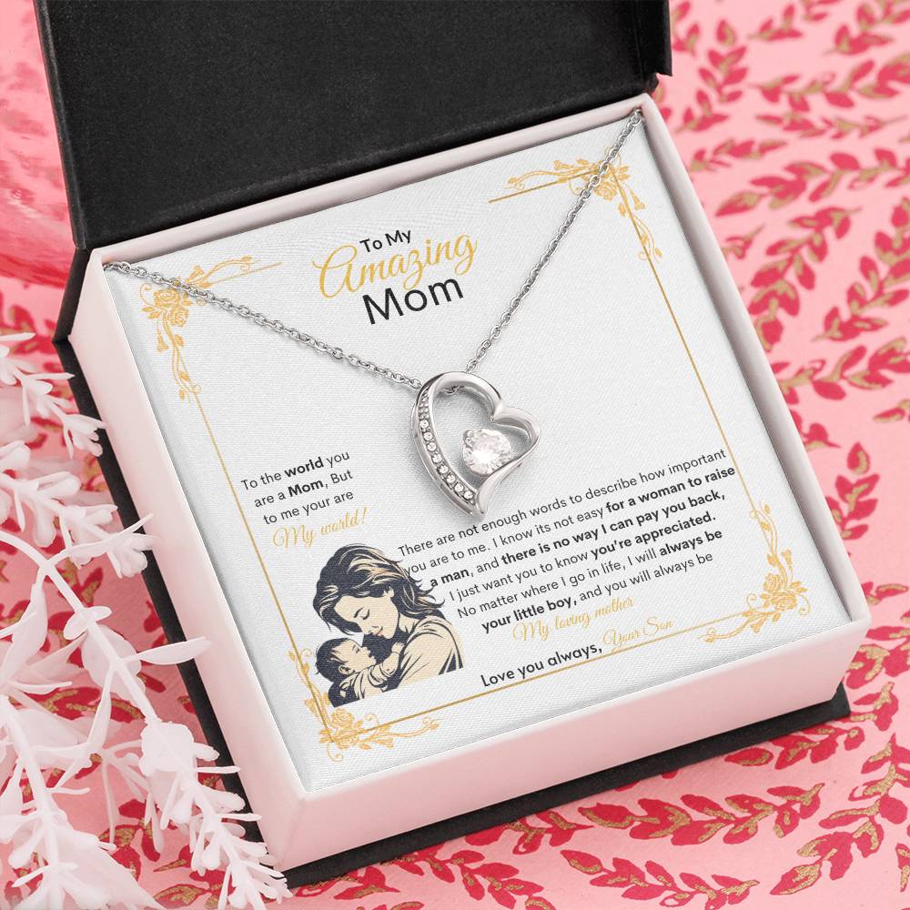 Eternal Grateful Love Necklace | Best gift for Mom | Best Gift for Mothers day | Best Gift from Son | Best Jewelry gift for Mom | Best Heartfelt gift for Mom