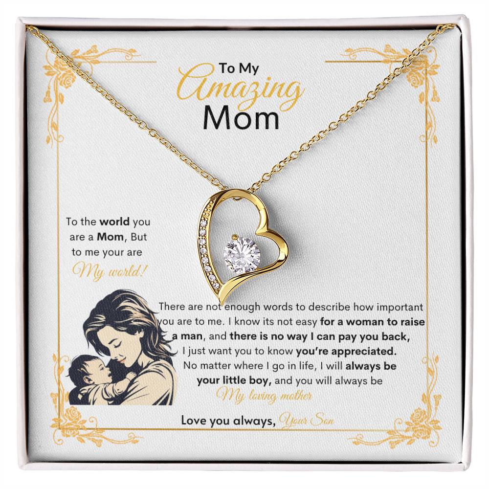 Eternal Grateful Love Necklace | Best gift for Mom | Best Gift for Mothers day | Best Gift from Son | Best Jewelry gift for Mom | Best Heartfelt gift for Mom