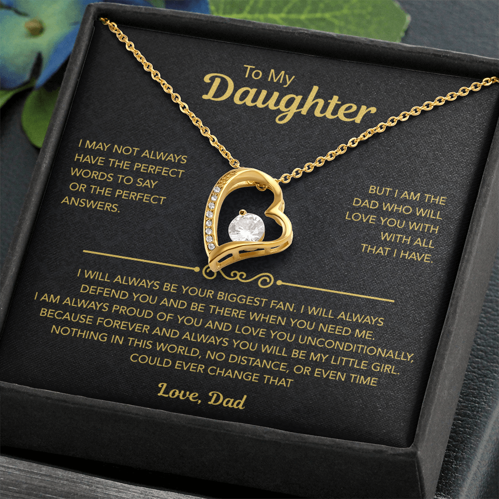 To My Daughter Necklace | Best gift from Dad | Best Jewelry gift for daughter | Best for daughter | Forever Love Necklace