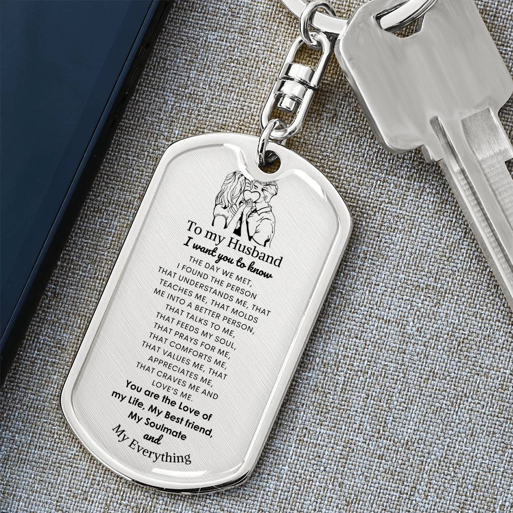 Dog Tag with Swivel Key Chain | To My Husband keychain | Best gift for Husband | Best gift for Anniversary